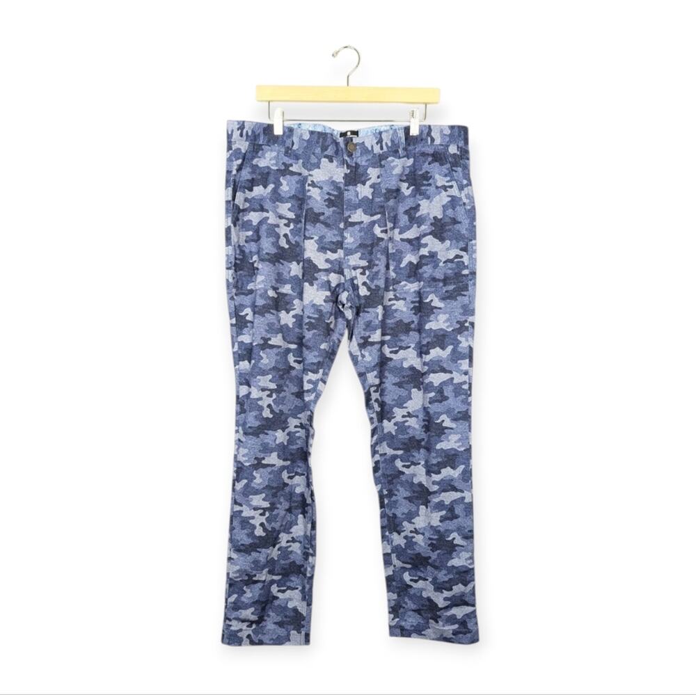 NWT Brooklyn Brigade Blue & Gray Slim Fit Straight Leg Pants Size 38